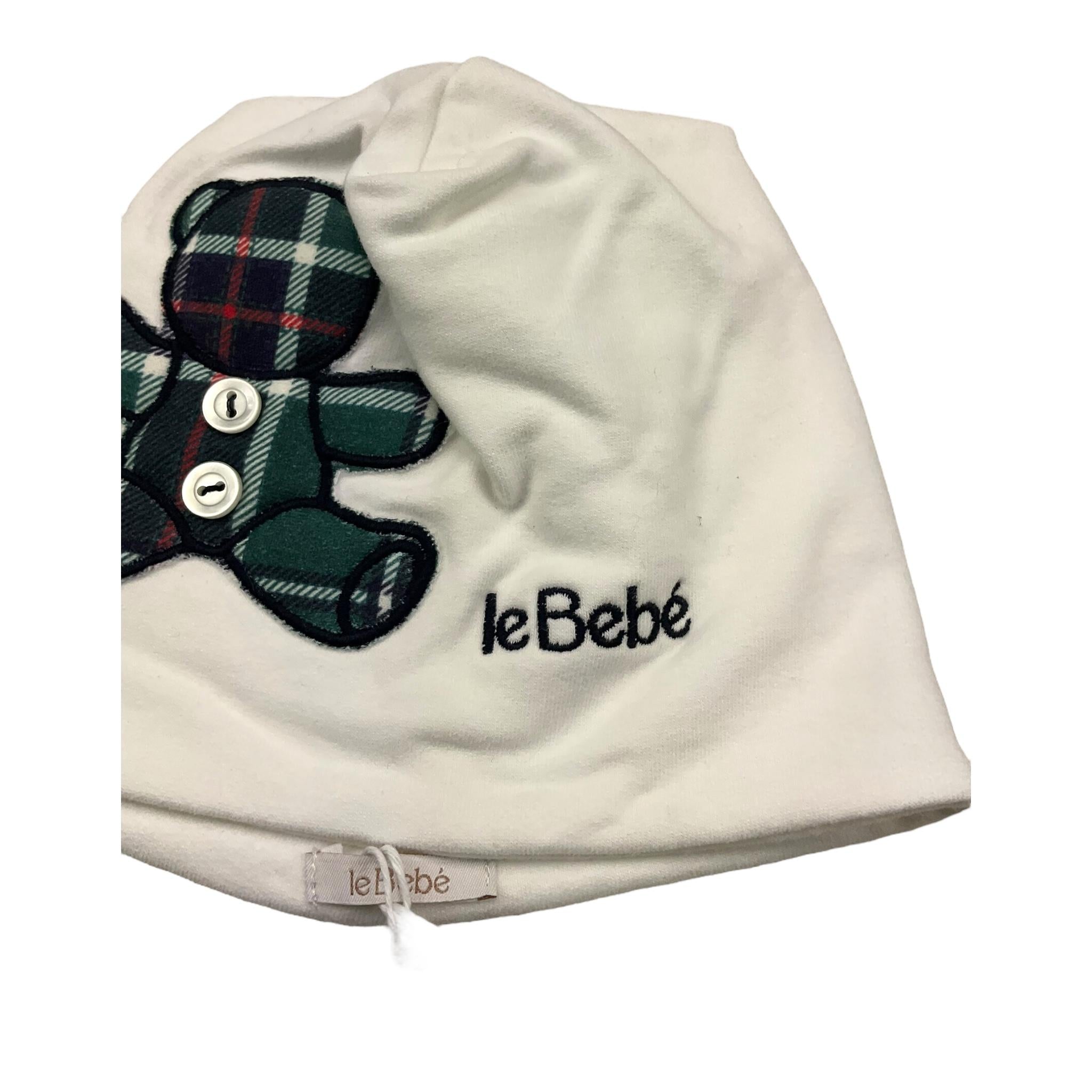 LE BEBE' cappello tinta unita cn stampe orso Bianco per Neonato LBB5136 BIANCO LE BEBE'
