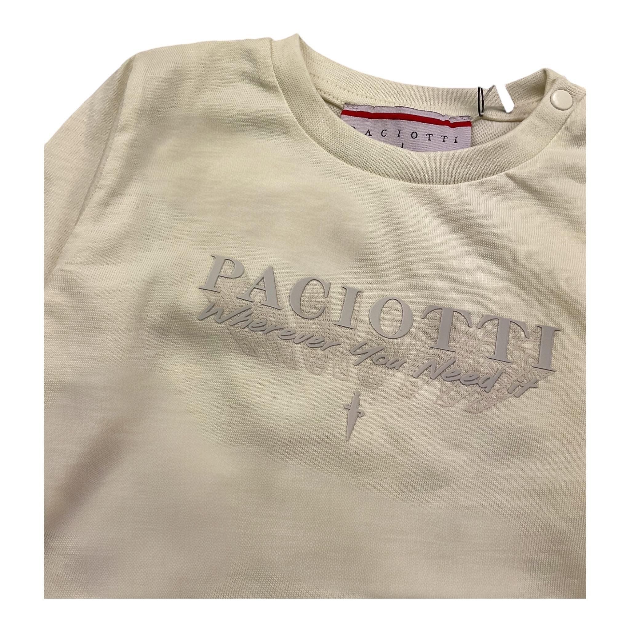 CESARE PACIOTTI shirt girocollo tinta unita con stampa Panna per Neonato TSP5373B PANNA CESARE PACIOTTI