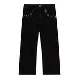 MICHAEL KORS jeans tinta unita con girovita regolabile Nero per Bambina R30182X NERO MICHAEL KORS