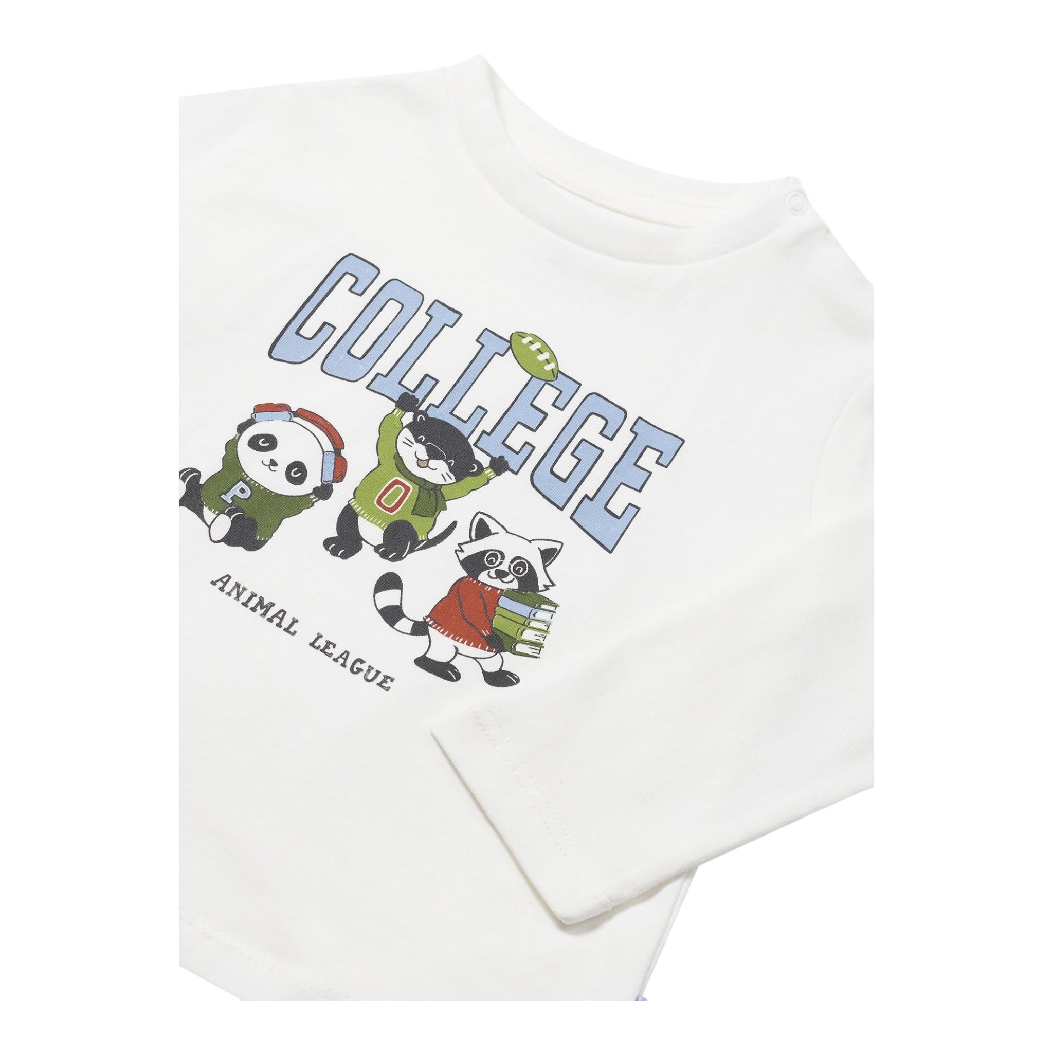 MAYORAL shirt girocollo tinta unita con stampa in contrasto Bianco per Bambino 2032J BIANCO MAYORAL