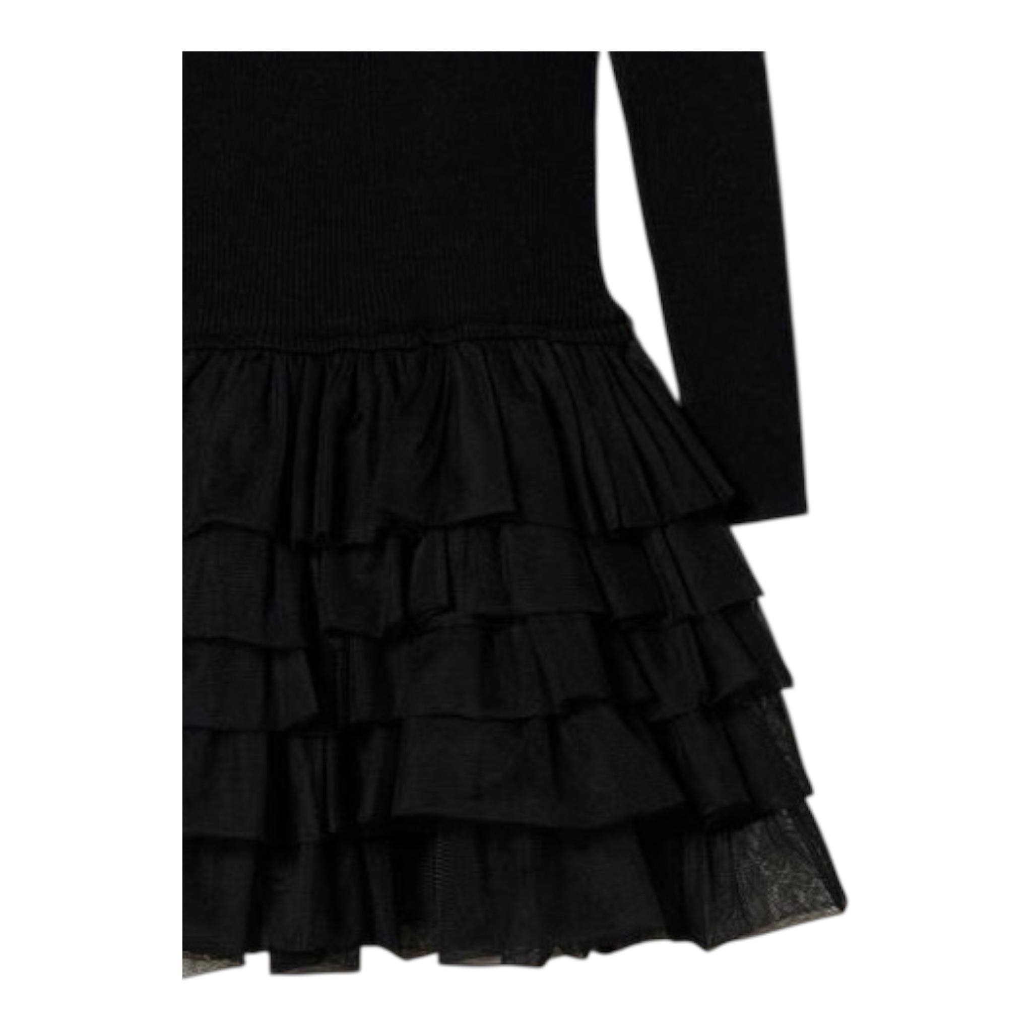 TWINSET abito tinta unita con tulle Nero per Bambina 242GJ3121X NERO TWINSET