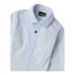 SARABANDA camicia tinta unita con stampa pois Azzurro per Neonato A124 AZZURRO SARABANDA