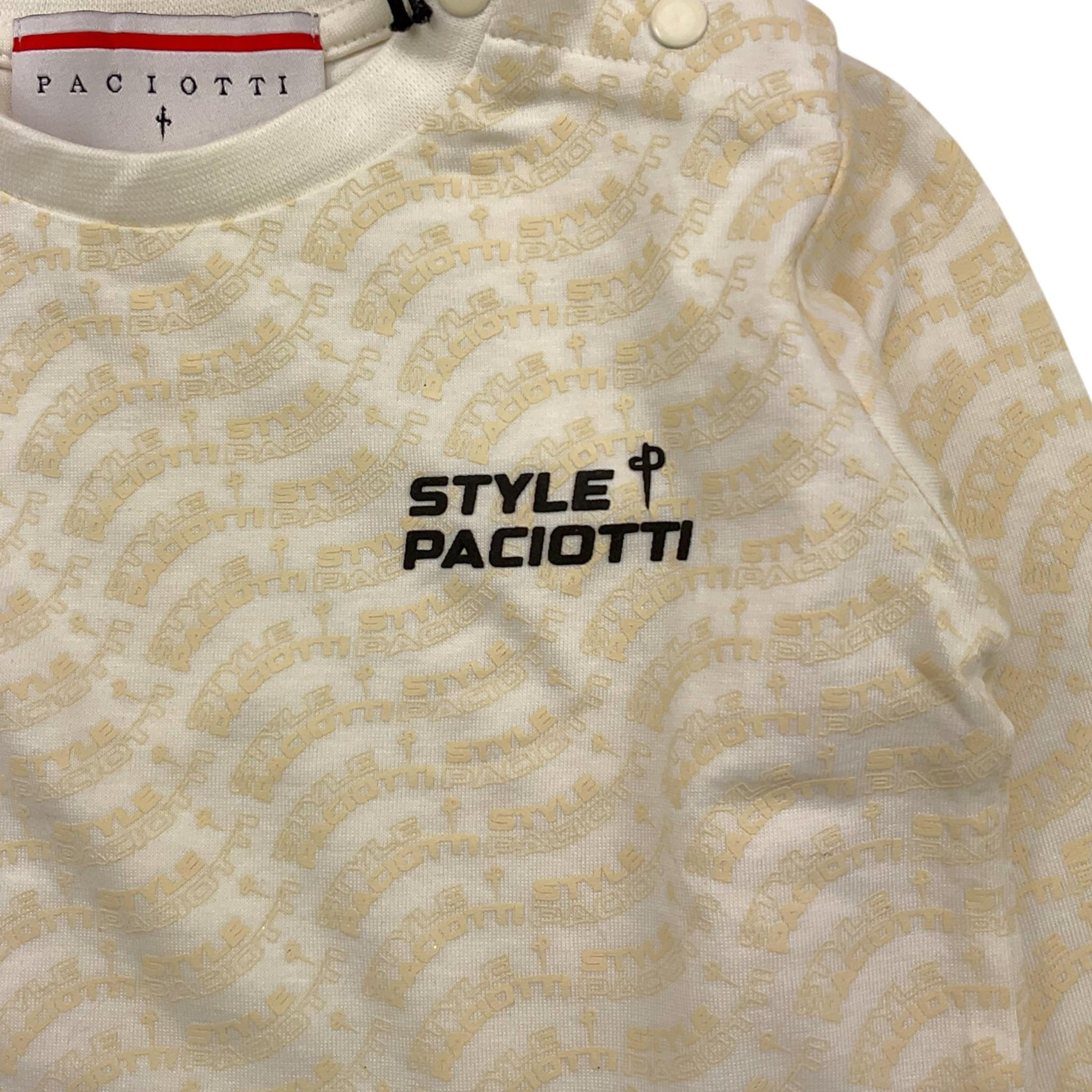 CESARE PACIOTTI shirt girocollo tinta unita con stampa Panna per Neonato TSP5314B PANNA CESARE PACIOTTI