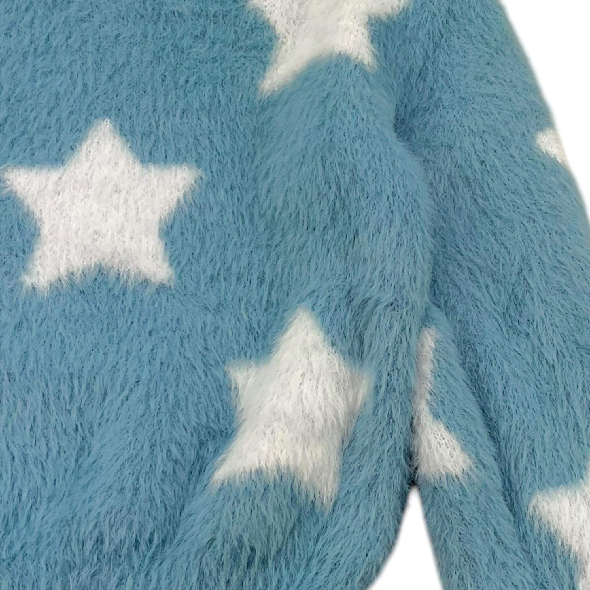 LU LU BY MISS GRANT maglia tinta unita con stampa stelle Azzurro per Bambina LL3153 AZZURRO LU LU BY MISS GRANT