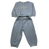 PLEASE completo 2 pezzi felpa-pantalone tinta unita Azzurro per Bambina KT25042G65J AZZURRO PLEASE