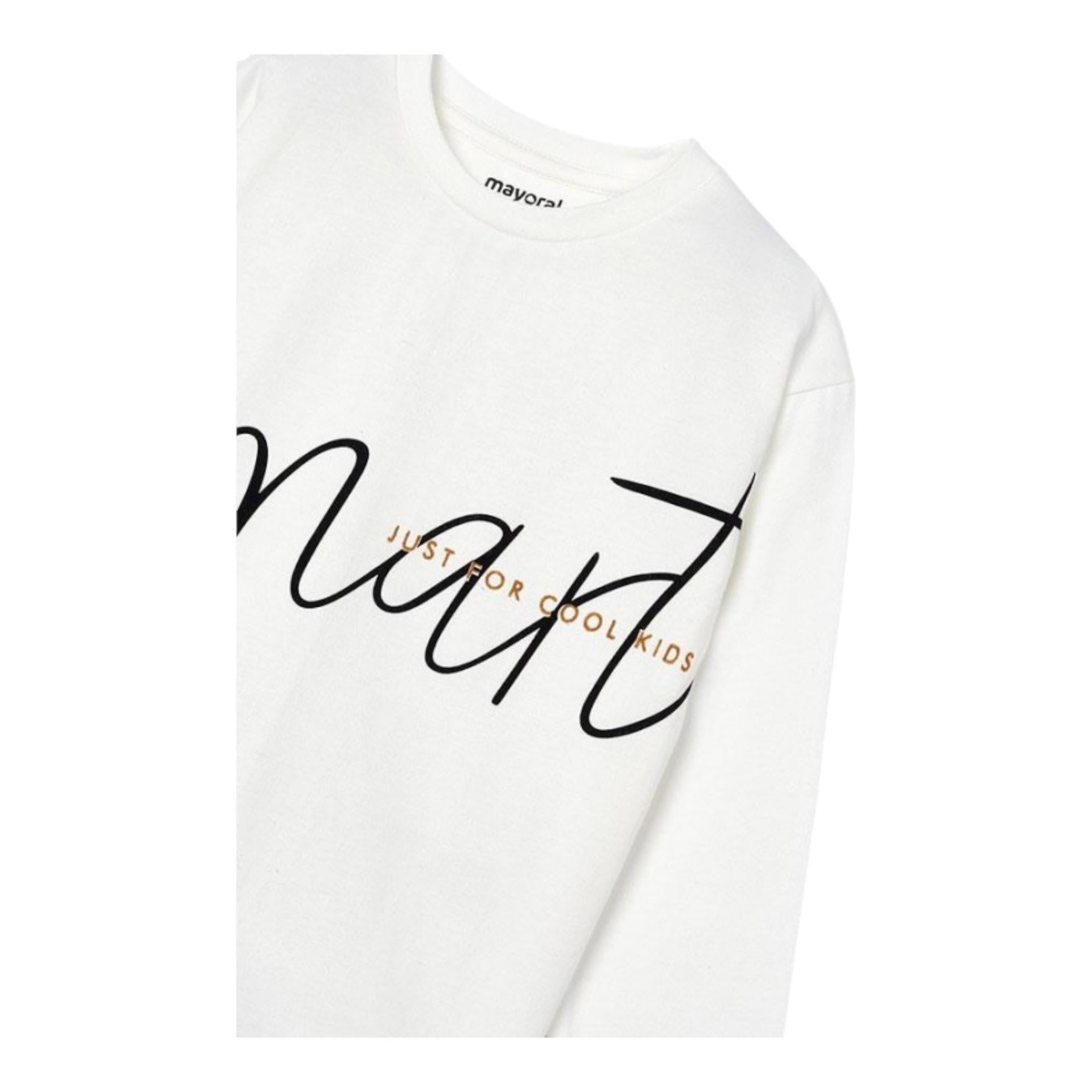 MAYORAL shirt girocollo tinta unita con stampa Bianco per Neonato 4039X BIANCO MAYORAL