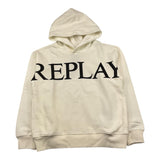 REPLAY felpa chiusa con cappuccio tinta unita con logo Panna per Bambino SB2452 PANNA REPLAY