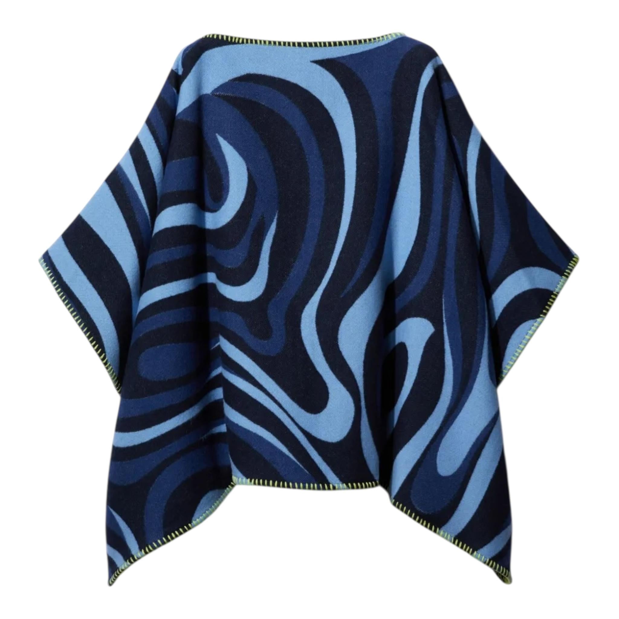 EMILIO PUCCI mantella tinta unita con fantasia Blu per Bambina PT2A90 BLU EMILIO PUCCI
