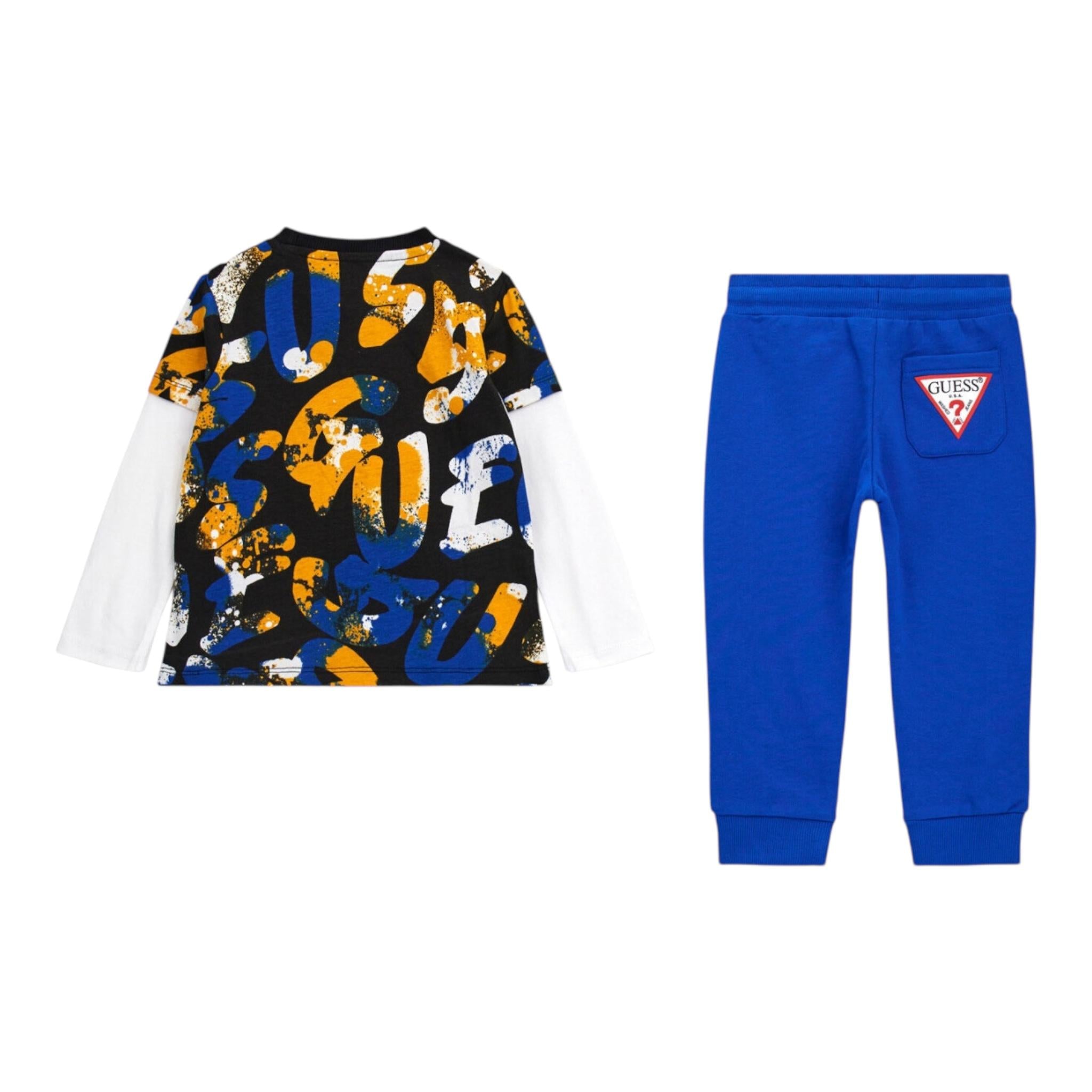 GUESS completo 2 pezzi shirt-pantalone Nero/blu per Bambino N4YG01K8HM3N NER/BLU GUESS