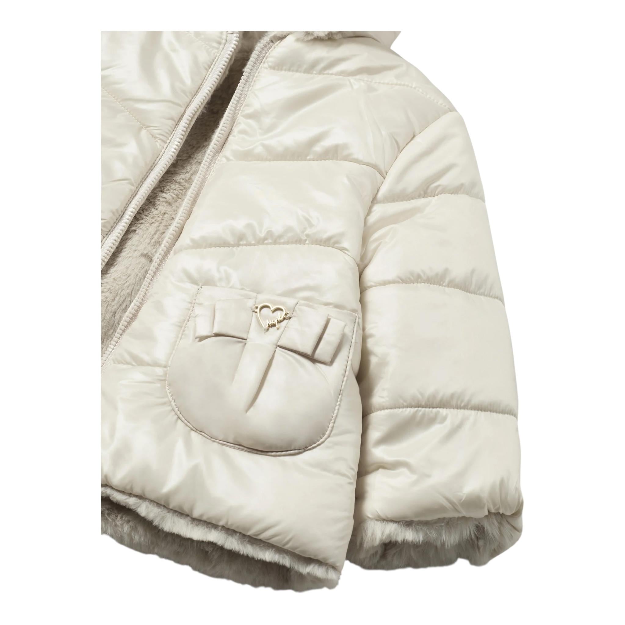 MAYORAL giubbino reversibile tinta unita con zip e cappuccio Panna per Neonata 2480X PANNA MAYORAL