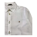 MANUEL RITZ camicia manica lunga con ricamo logo,tinta unita Bianco per Bambino MR2352 BIANCO MANUEL RITZ