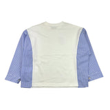 MOSCHINO felpa girocollo bicolore con maniche in contrasto Bianco/azzurro per Bambina HDO00Y BIANCO/AZZURRO MOSCHINO