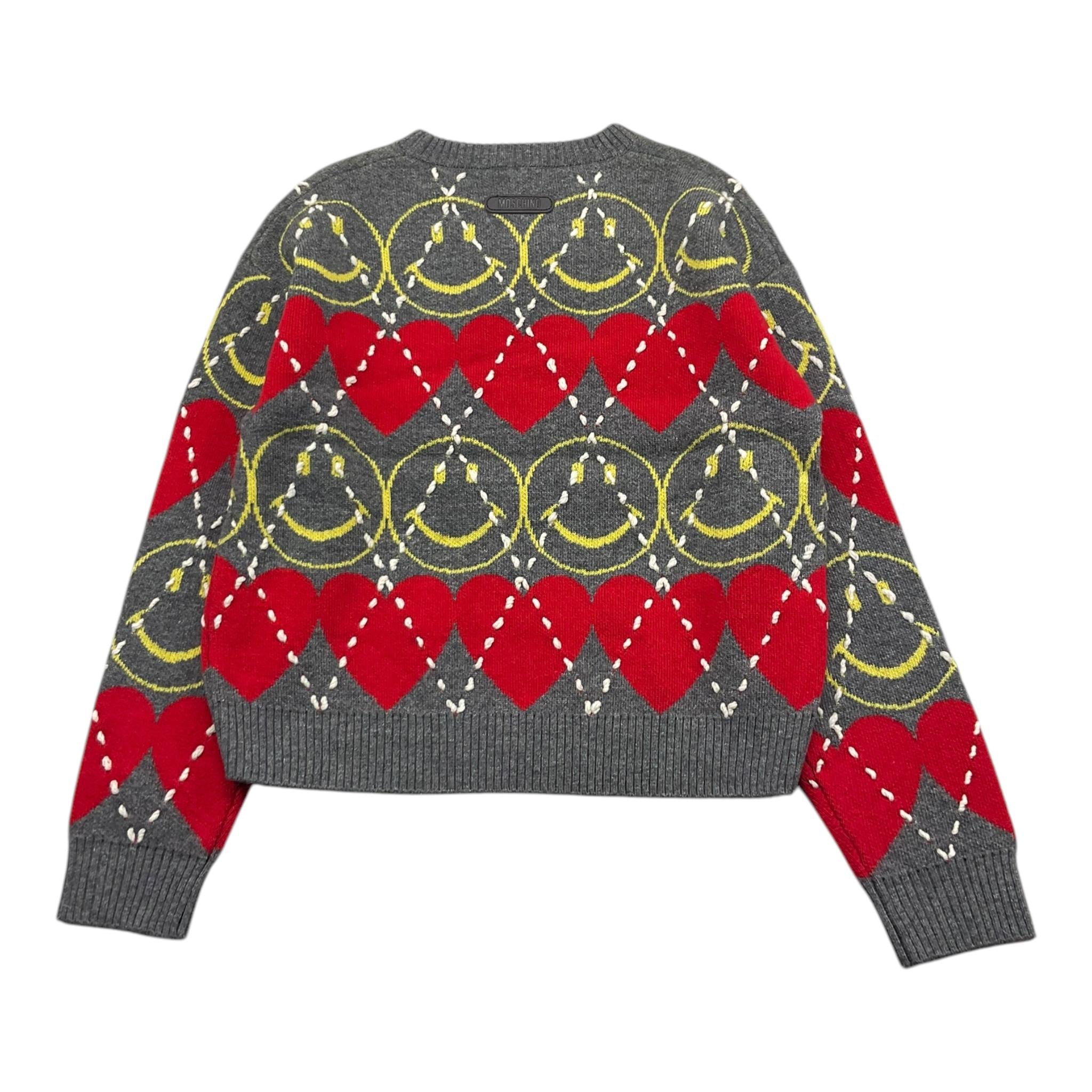 MOSCHINO maglia tinta unita girocollo con stampa Grigio per Bambina HDW02D GRIGIO MOSCHINO