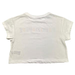 PATRIZIA PEPE t-shirt girocollo tinta unita con stampa in contrasto modello crop Bianco per Bambina 7M0802 BIANCO PATRIZIA PEPE