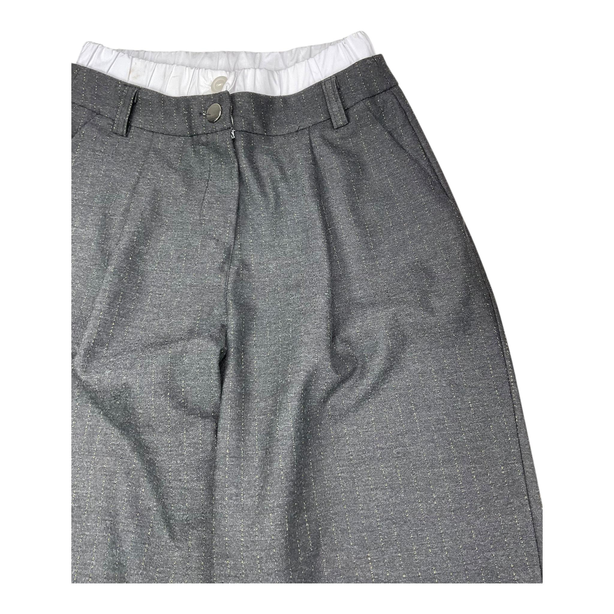 LU LU BY MISS GRANT pantalone tinta unita con elastico in vita modello a palazzo Nero per Bambina LL2997 NERO LU LU BY MISS GRANT