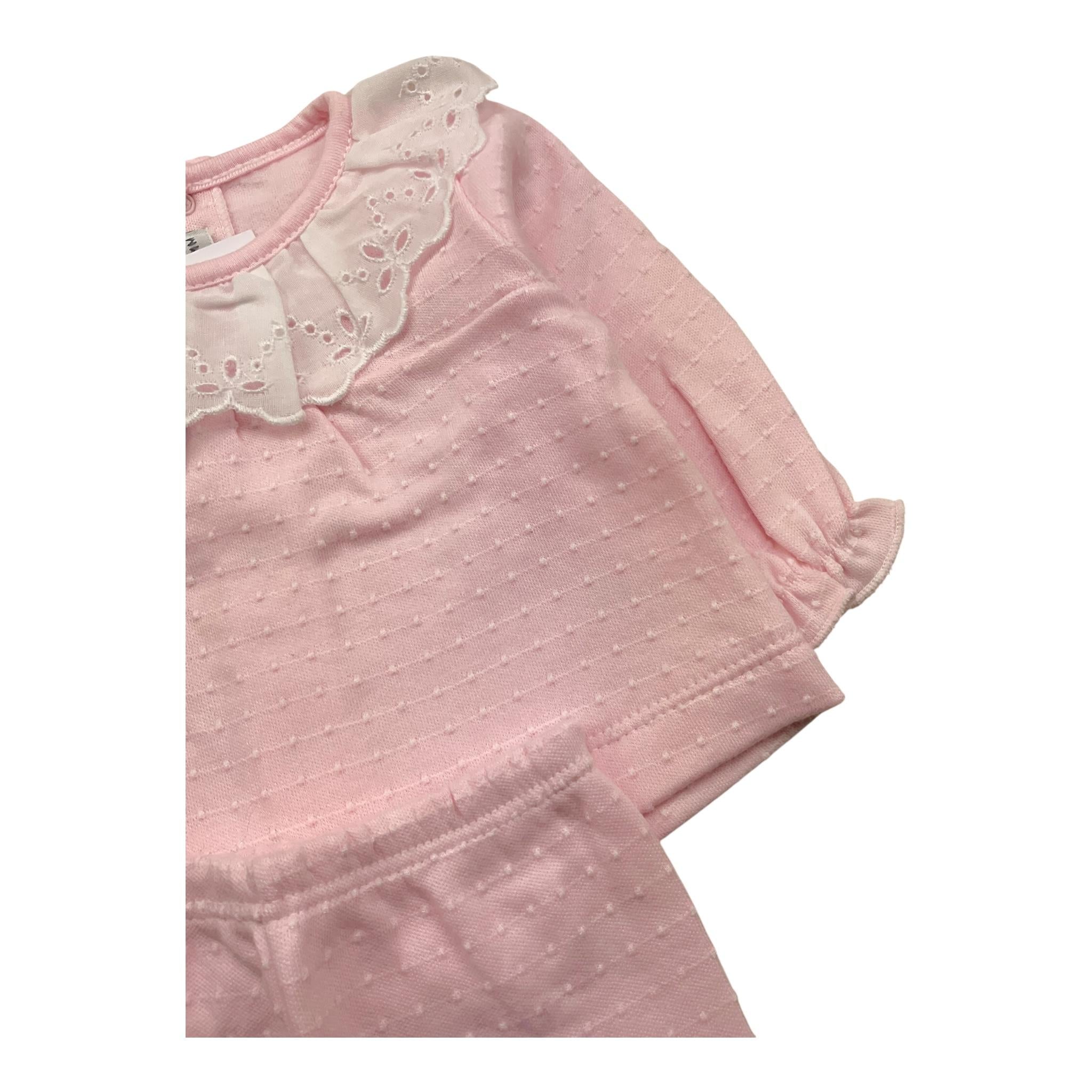 CALAMARO completo 2pz camicia-ghettina tinta unita Rosa per Neonata 17631 ROSA CALAMARO