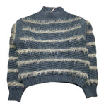 PLEASE maglia girocollo tinta unita fantasia strisce Azzurro per Bambina NB42231G66 AZZURRO PLEASE