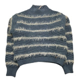 PLEASE maglia girocollo tinta unita fantasia strisce Azzurro per Bambina NB42231G66 AZZURRO PLEASE