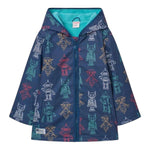 BOBOLI giubbino tinta unita con fantasia zip e cappuccio Blu per Bambino 390215 BLU BOBOLI