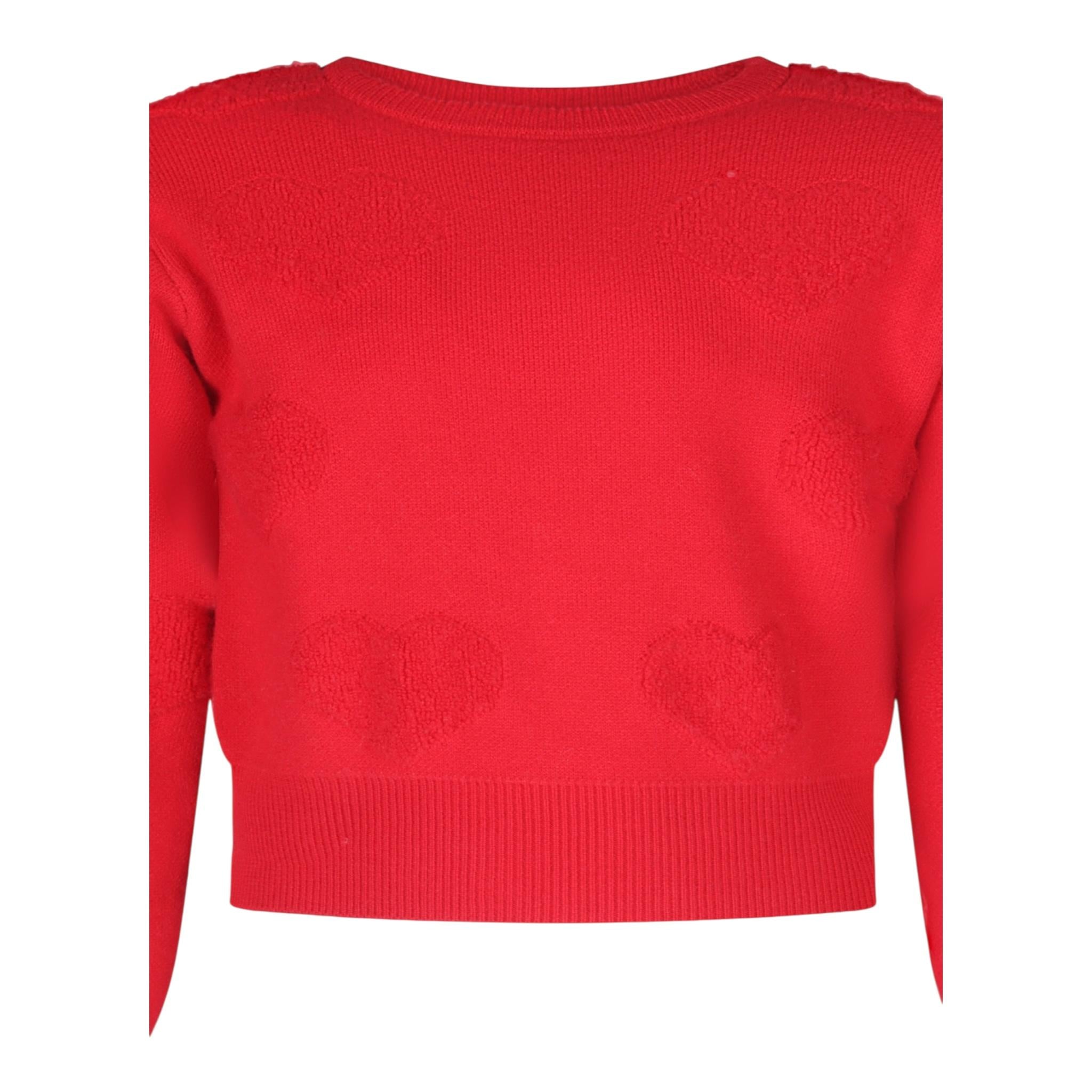 FUN & FUN maglia gircollo tinta unita con cuori Rosso per Bambina FBSW00067 ROSSO FUN & FUN