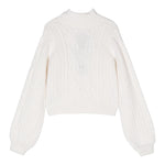 ELISABETTA FRANCHI maglia tinta unita collo alto con logo Panna per Bambina EGMA030J PANNA ELISABETTA FRANCHI