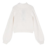 ELISABETTA FRANCHI maglia tinta unita collo alto con logo Panna per Bambina EGMA030J PANNA ELISABETTA FRANCHI