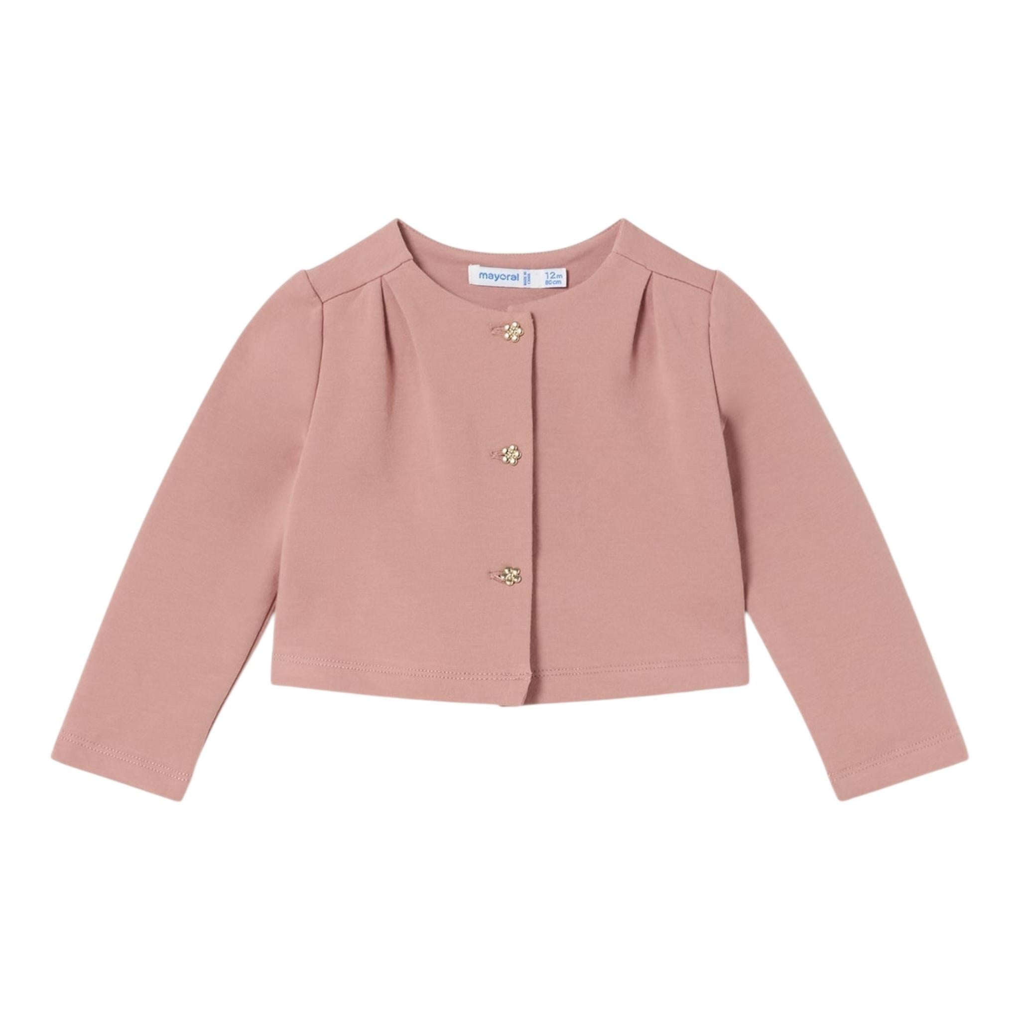 MAYORAL completo 3 pezzi cardigan-shirt-gonna Rosa per Bambina 292873X ROSA MAYORAL