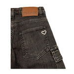 PLEASE jeans tinta unita modello palazzo Nero per Bambina PH13010G66X NERO PLEASE