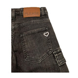 PLEASE jeans tinta unita modello palazzo Nero per Bambina PH13010G66X NERO PLEASE