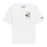 SAINT BARTH t-shirt girocollo tinta unita con stampa Bianco per Bambino CAM0001 BIANCO SAINT BARTH