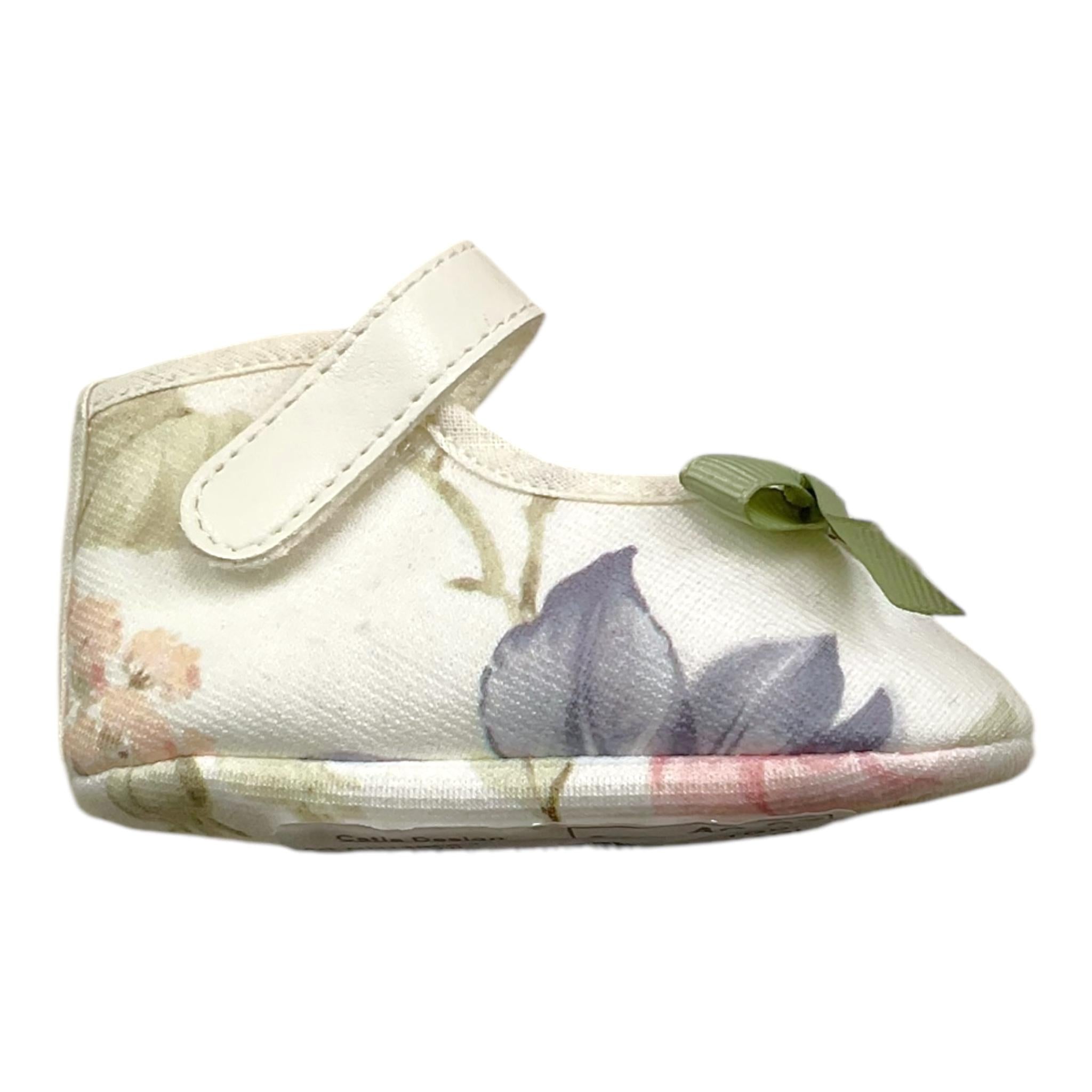 NINNAOH sandalo tinta unita con stampa fiori Bianco per Neonata I23SC39 BIANCO NINNAOH