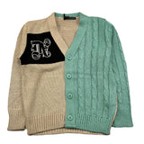 DANIELE ALESSANDRINI cardigan tricolore scollo a v  Beige per Bambino 1231W000833 BEIGE DANIELE ALESSANDRINI
