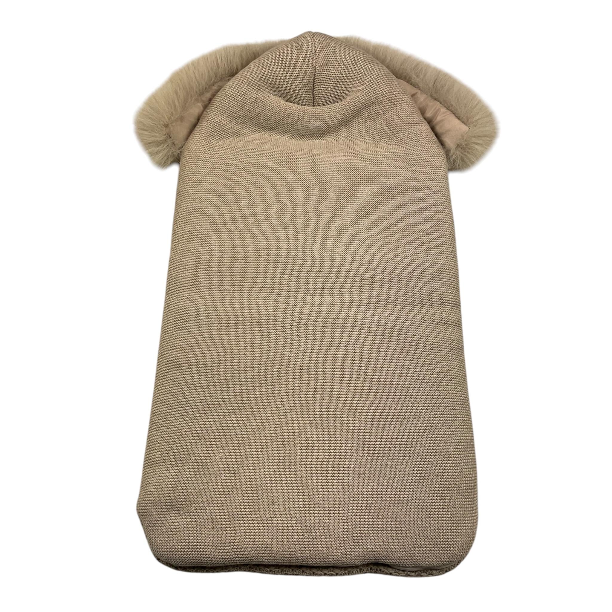 PAZ RODRIGUEZ sacco nanna bicolore con pellicci Bianco/beige per Neonata 015121905 BIANCO/BEIGE PAZ RODRIGUEZ