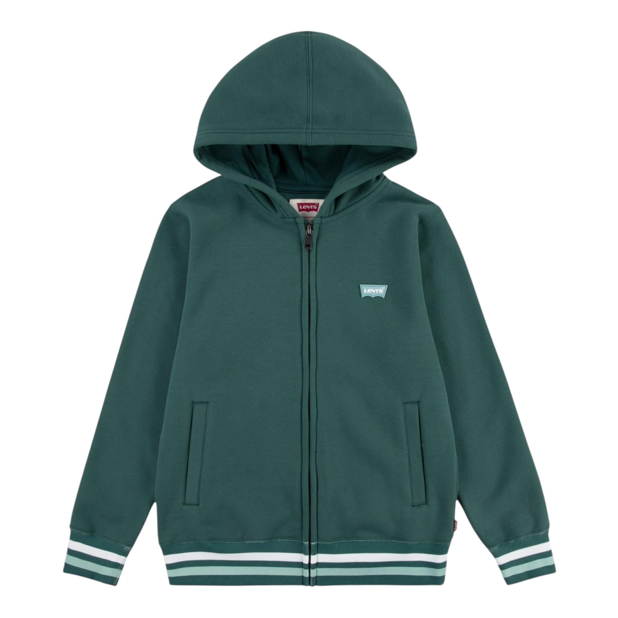 LEVI'S felpa con zip e cappuccio tinta unita Verde per Bambino 9EL158X VERDE LEVI'S