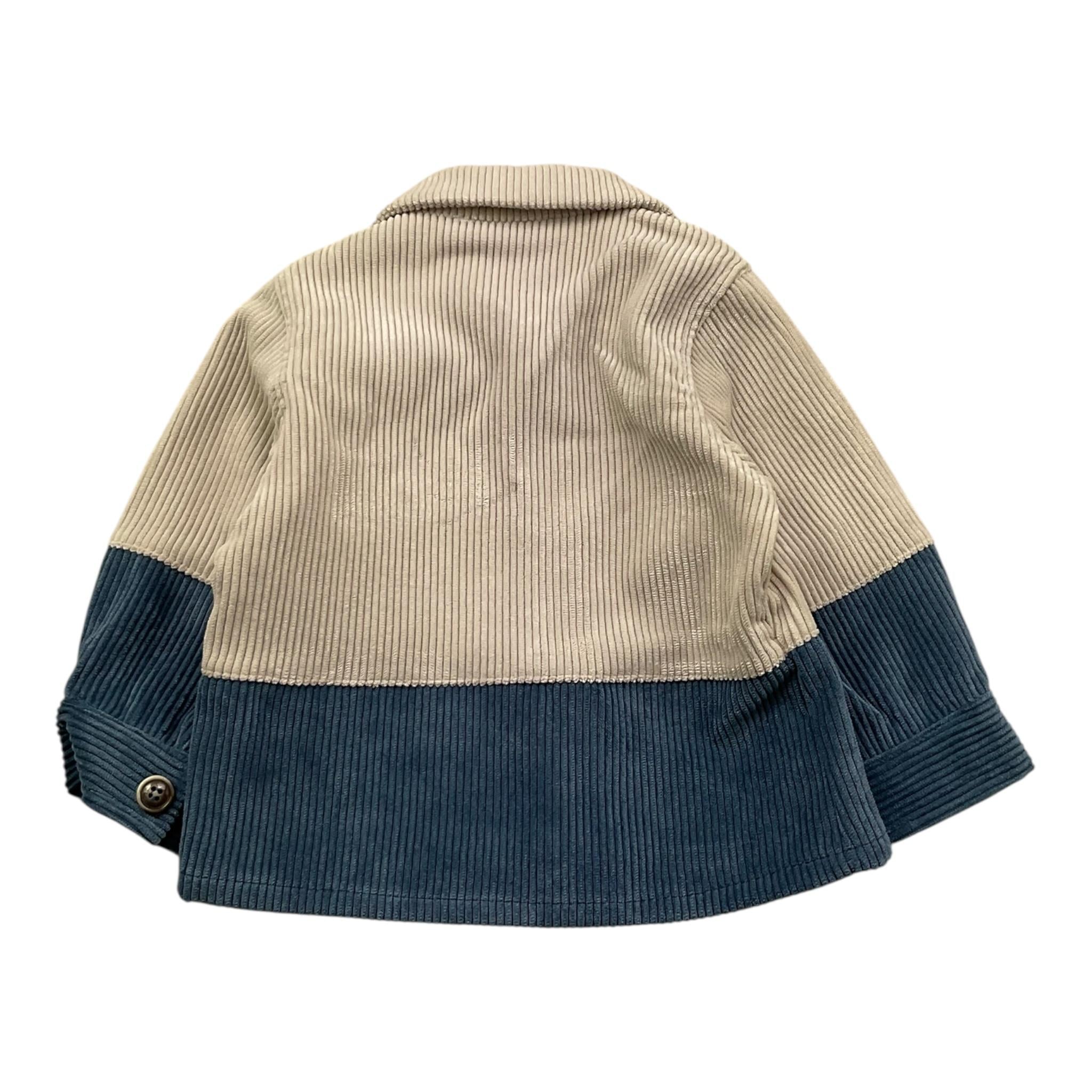 NEVER TOO camicia tricolore con taschino in camoscio Beige per Neonato NT2218N BEIGE NEVER TOO