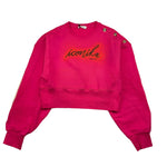 PINKO felpa girocollo tinta unita con stampa Fuxia per Bambina F4PIJGSW099 FUXIA PINKO