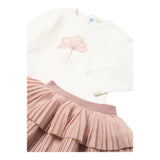 MAYORAL completo 3 pezzi cardigan-shirt-gonna Rosa per Bambina 292873X ROSA MAYORAL