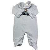 STORY LORIS tutina manica lunga tinta unita con macchina Azzurro per Neonato SL11789 AZZURRO STORY LORIS