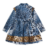 ROBERTO CAVALLI abito manica lunga fantasia maculata Azzurro per Bambina TJT10P AZZURRO ROBERTO CAVALLI