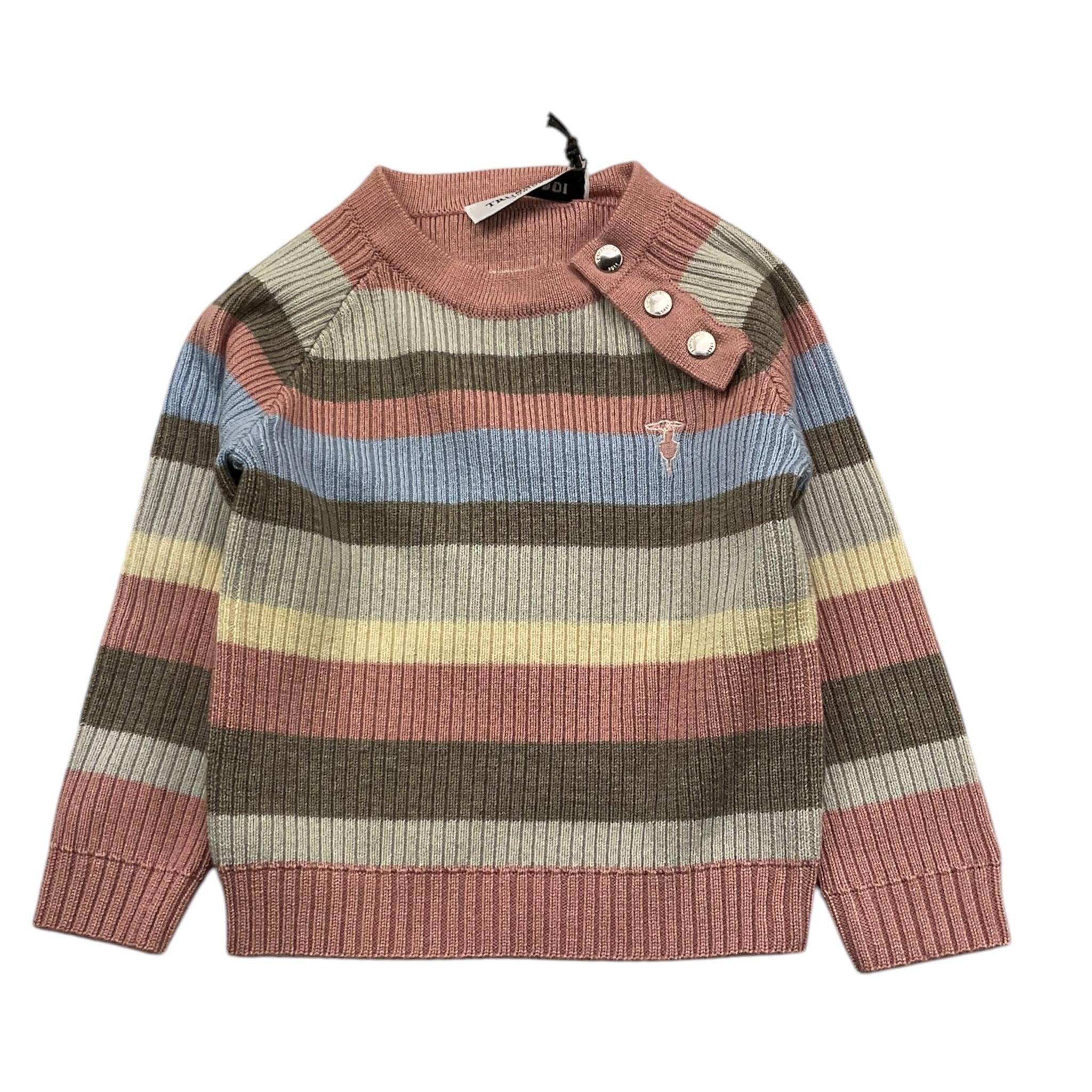 TRUSSARDI maglia tinta unita con fantasia a righe Rosa per Neonata TIA25183MA ROSA TRUSSARDI