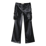 TWINSET pantalone tinta unita in ecopelle Nero per Bambina 242GJ2154XX NERO TWINSET