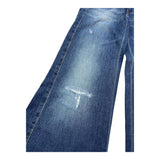 DONDUP jeans tinta unita modello palazzo con strappi Blu per Bambina DFPA226C BLU DONDUP