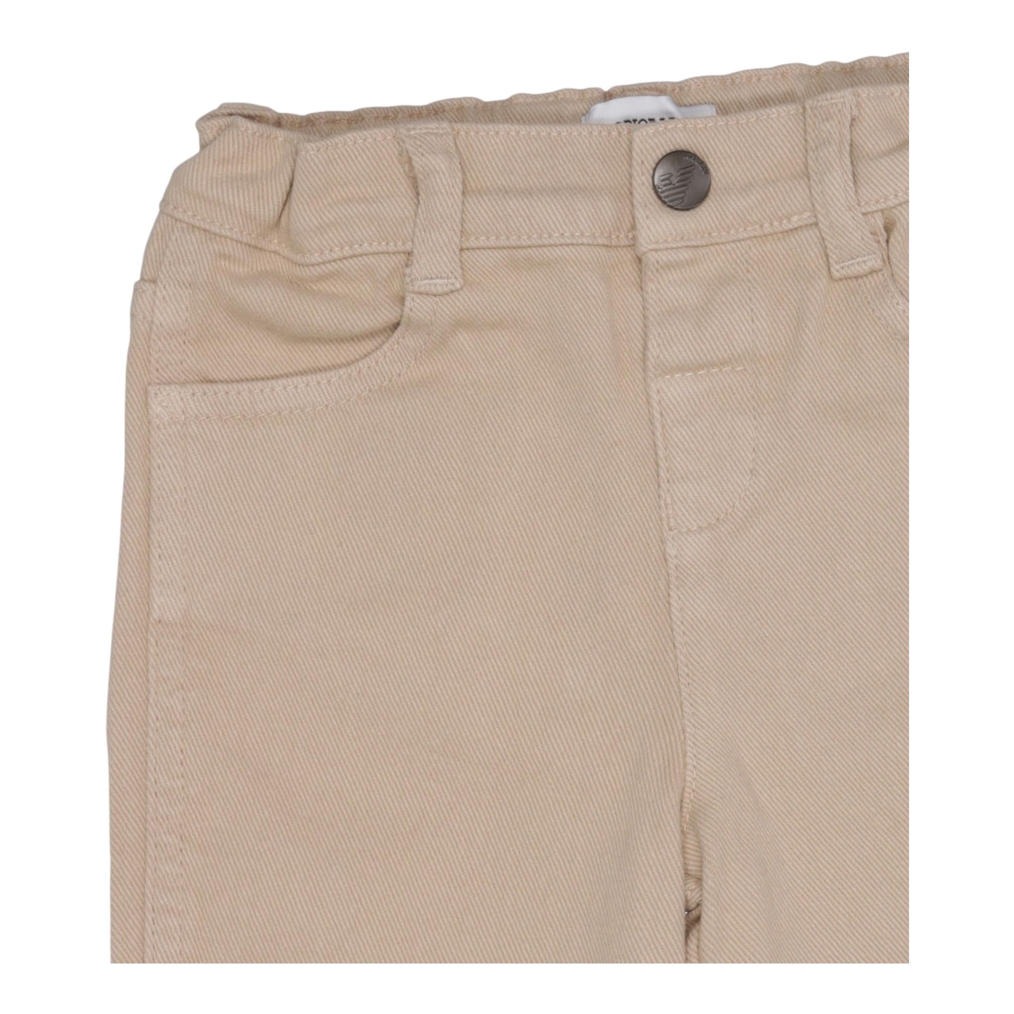 EMPORIO ARMANI pantalone tinta unita con elastico in vita Beige per Neonato 6DHJ95X BEIGE EMPORIO ARMANI