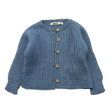 BABIDU cardigan tinta unita con bottoni in contrasto Azzurro per Neonato 60682 AZZURRO BABIDU