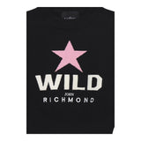 JOHN RICHMOND maglia girocollo tinta unita con stampa in contrasto Nero per Bambina RGA24106MA NERO JOHN RICHMOND