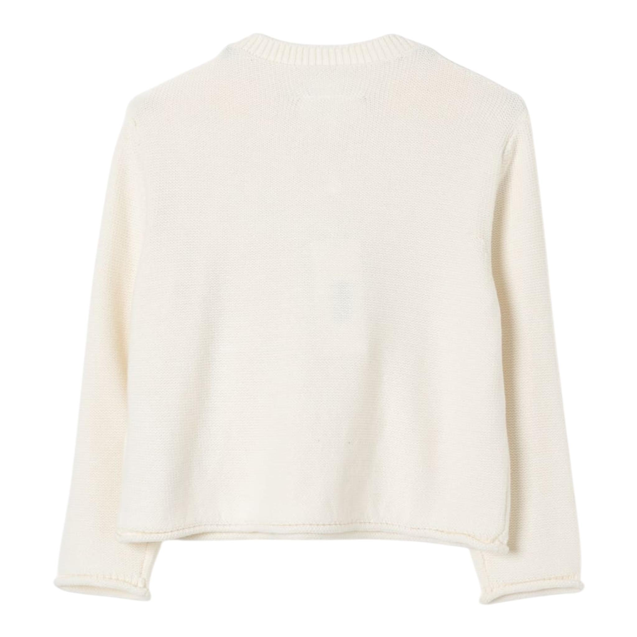 MAISON MARGIELA maglia girocollo tinta unita con ricami Panna per Bambina M60705 PANNA MAISON MARGIELA
