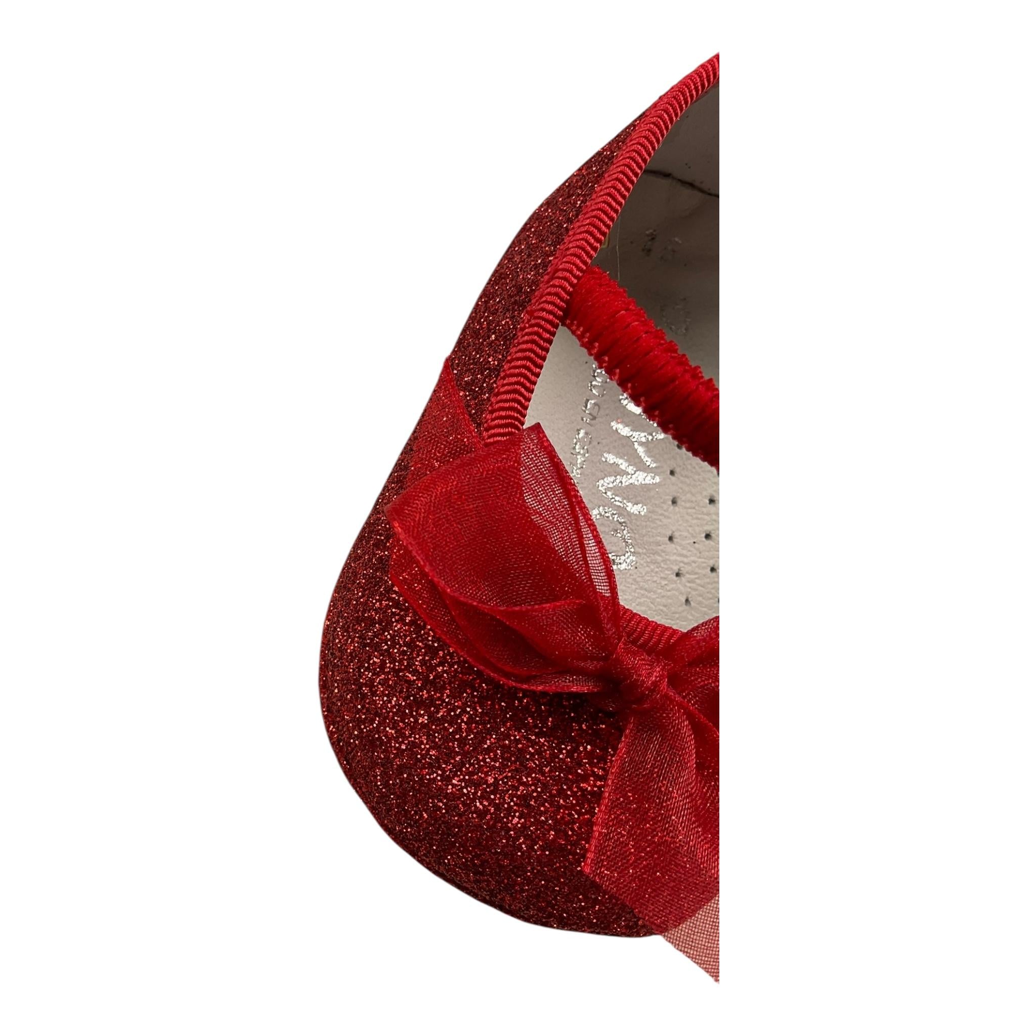 PANYNO ballerina tinta unita glitterata Rosso per Neonata A2507 ROSSO PANYNO