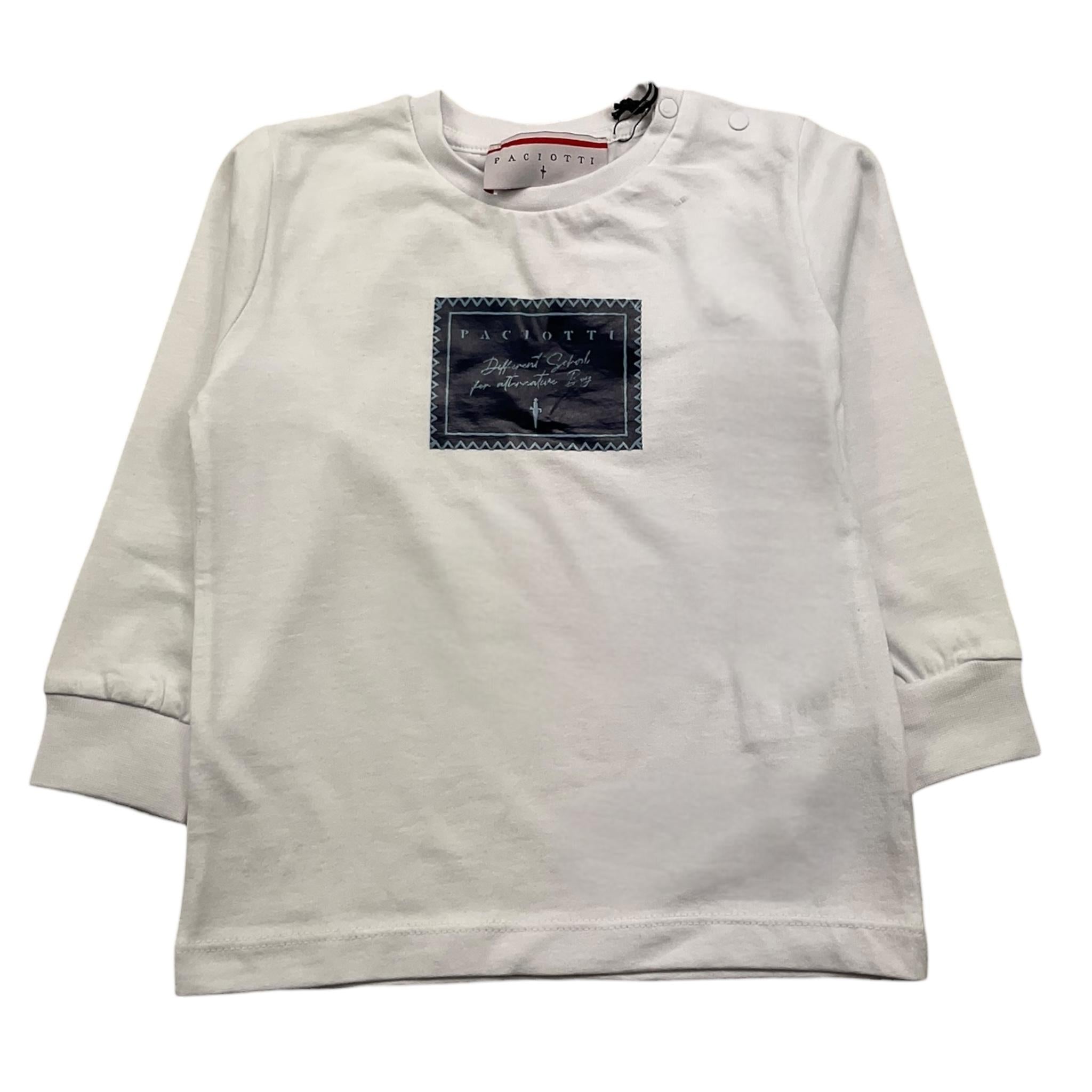 CESARE PACIOTTI shirt girocollo tinta unita con stampa Bianco per Neonato TSP5371BX BIANCO CESARE PACIOTTI