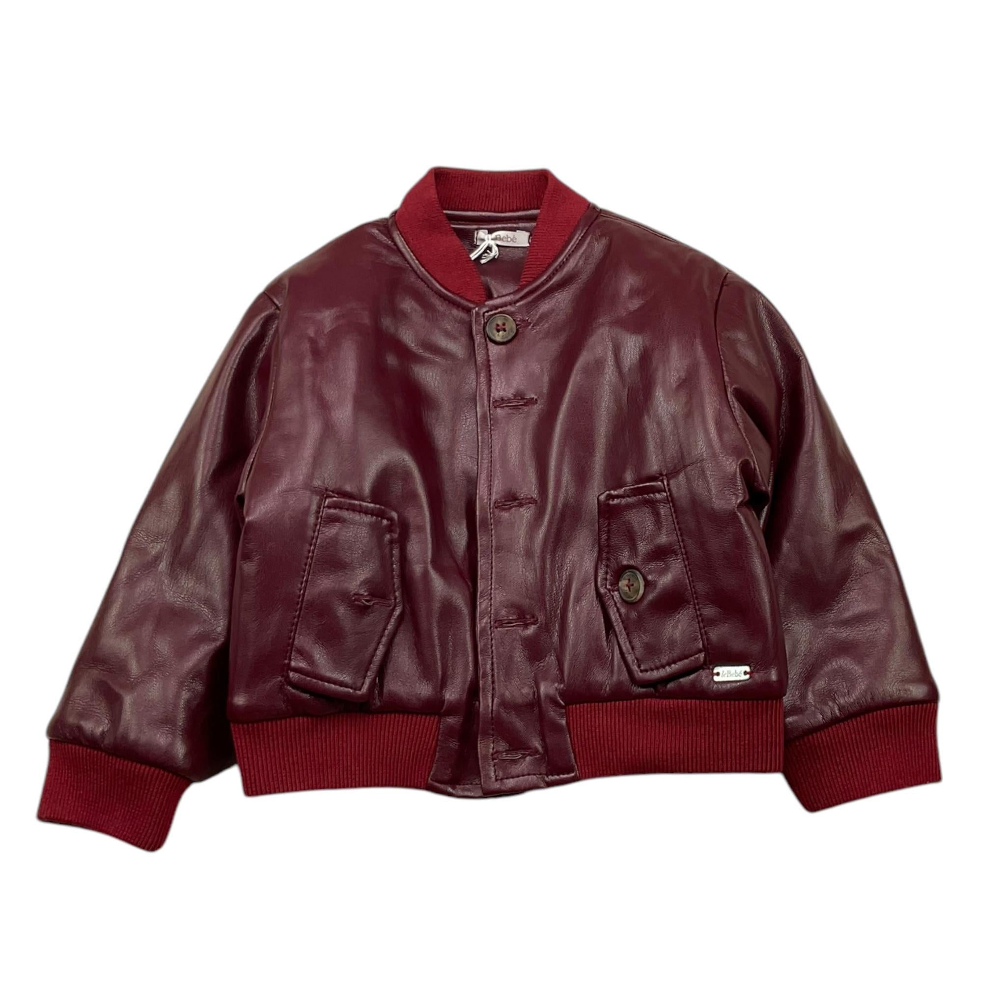 LE BEBE' giubbino in similpelle tinta unita Bordeaux per Neonato LBB5176 BORDEAUX LE BEBE'