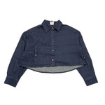 ASPESI camicia modello crop tinta unita in denim Blu per Bambina F24034CLJ0037 BLU ASPESI